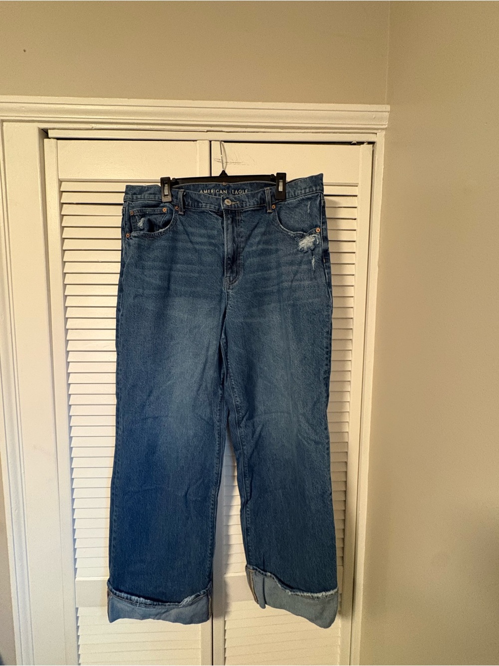 American Eagle Outfitters Wide Leg Jeans - Blue Wash